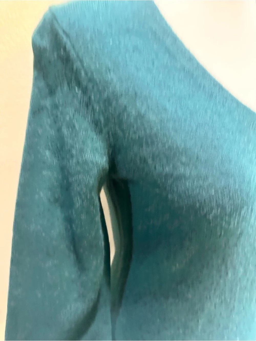 Talbots Pure Cashmere V-Neck Sweater Blue Green Petite Small - Picture 11 of 13